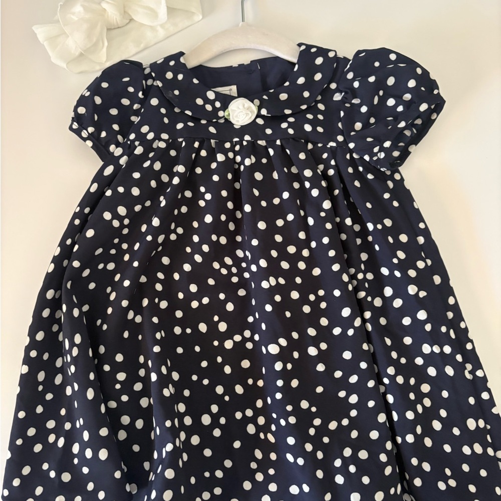 Pippa & Julie Navy Dress with White Accents